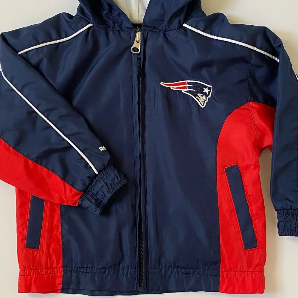 New England Patriots Jacket Size 2T Reebok 24 Months Lined Full Zip Football EUC